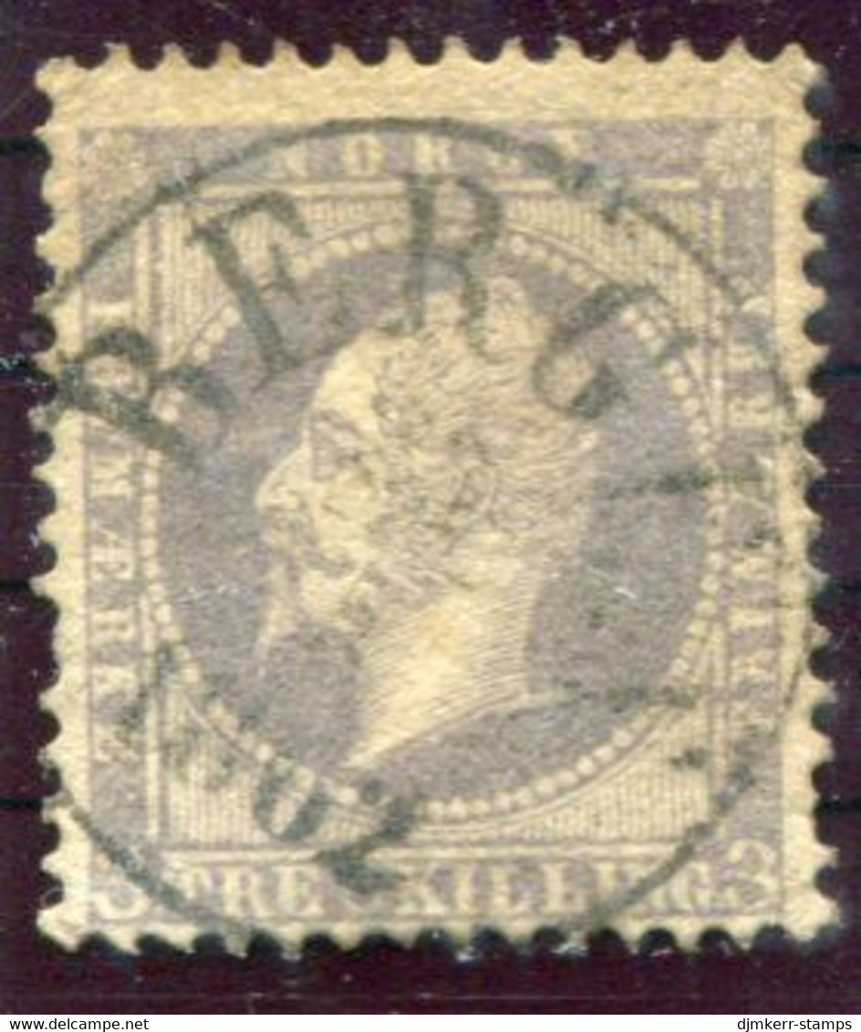 NORWAY 1857 King Oscar 3 Sk.   Fine Used..   Michel 3 - Gebraucht