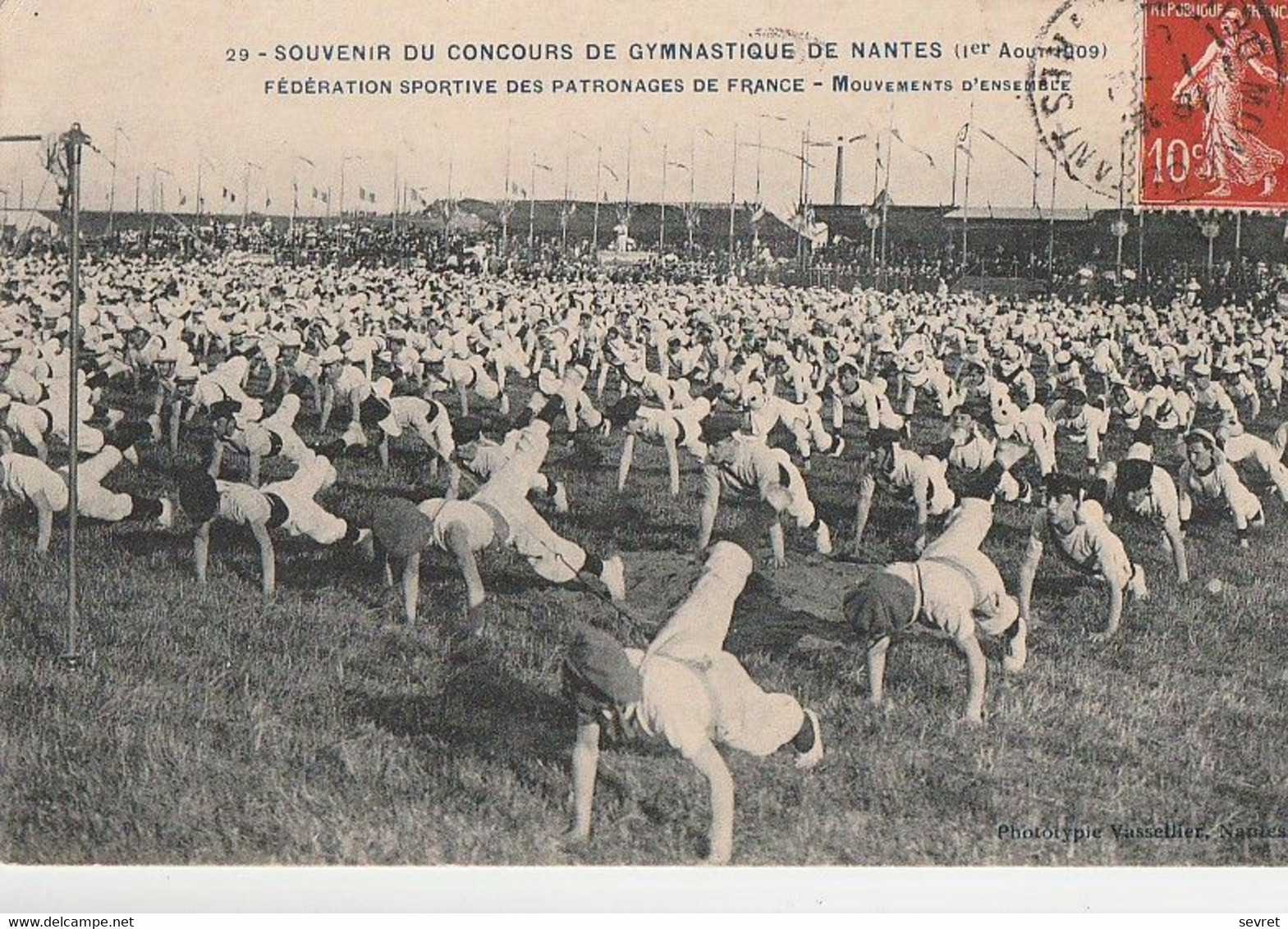 SOUVENIR DU CONCOURS DE GYMNASTIQUE DE NANTES(1er Aout 1909). - Fédération Sportive Des Patronages De France - Gimnasia