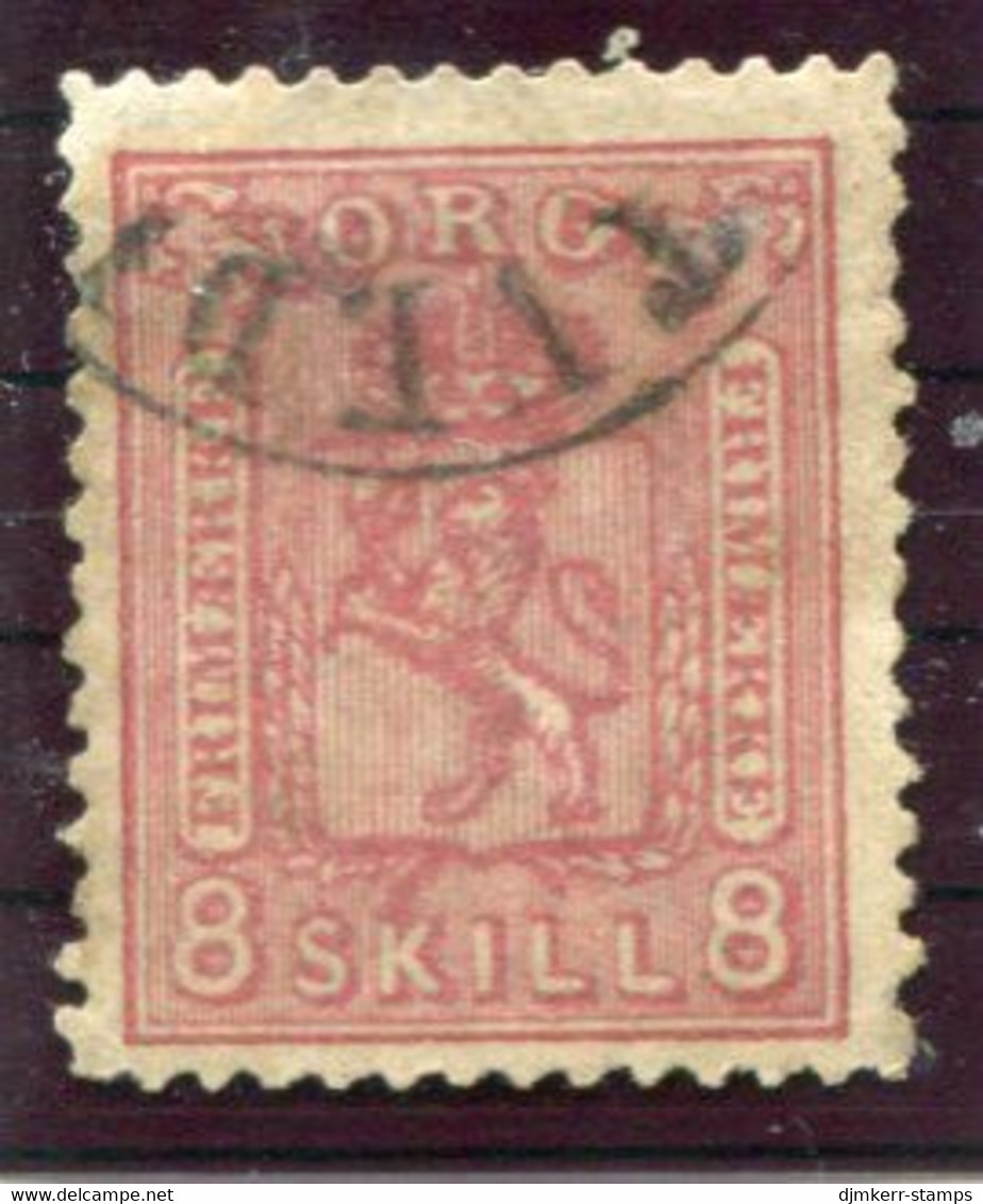 NORWAY 1867 Arms 8 Sk. Pink Fine Used.  Michel 15b - Usados