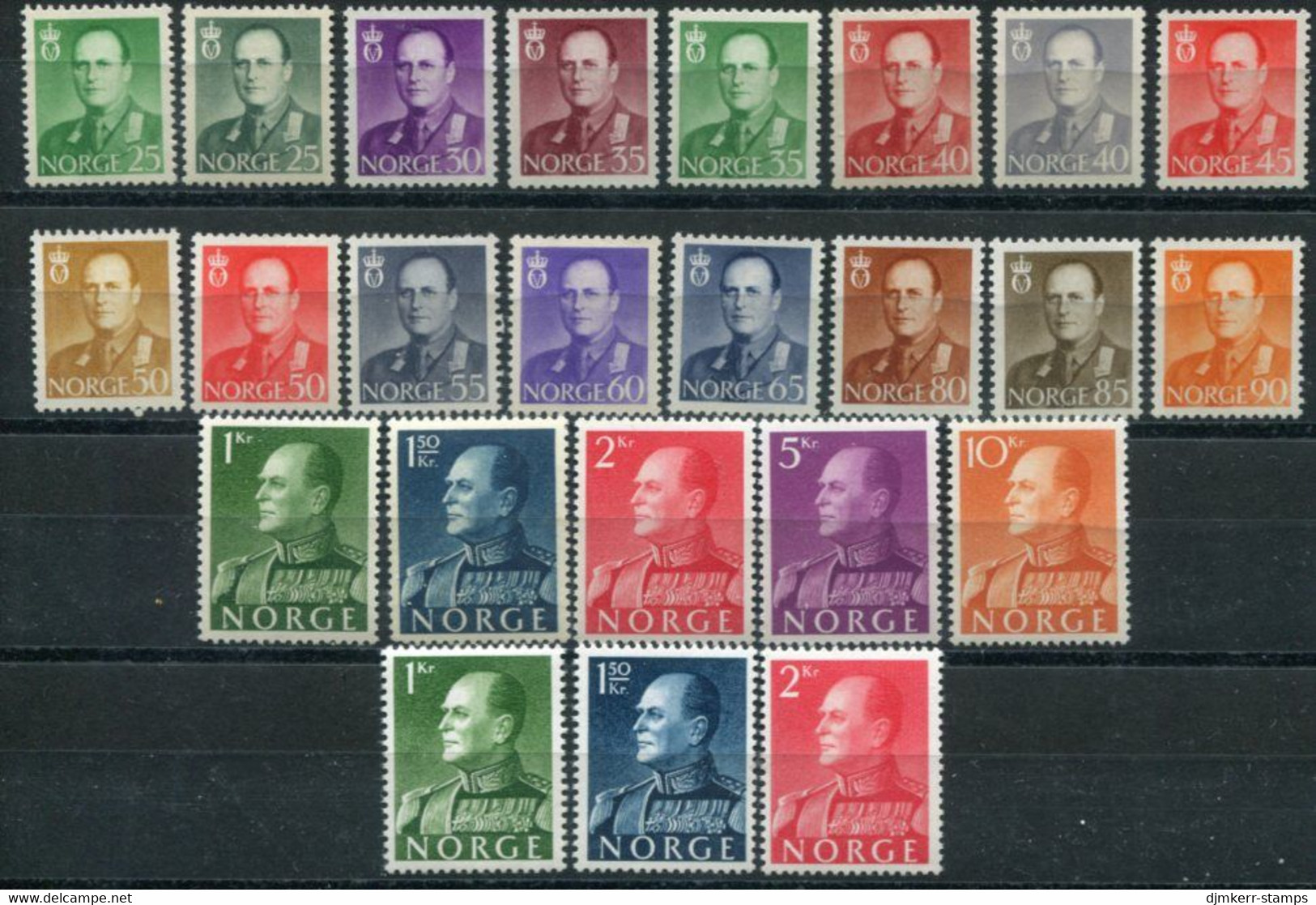 NORWAY 1958-62 King Olav V Definitive Set Complete MNH / ** - Unused Stamps