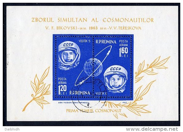 ROMANIA 1963 Vostok 5 And 6 Group Flights  Block Used.  Michel Block 54 - Blocks & Kleinbögen