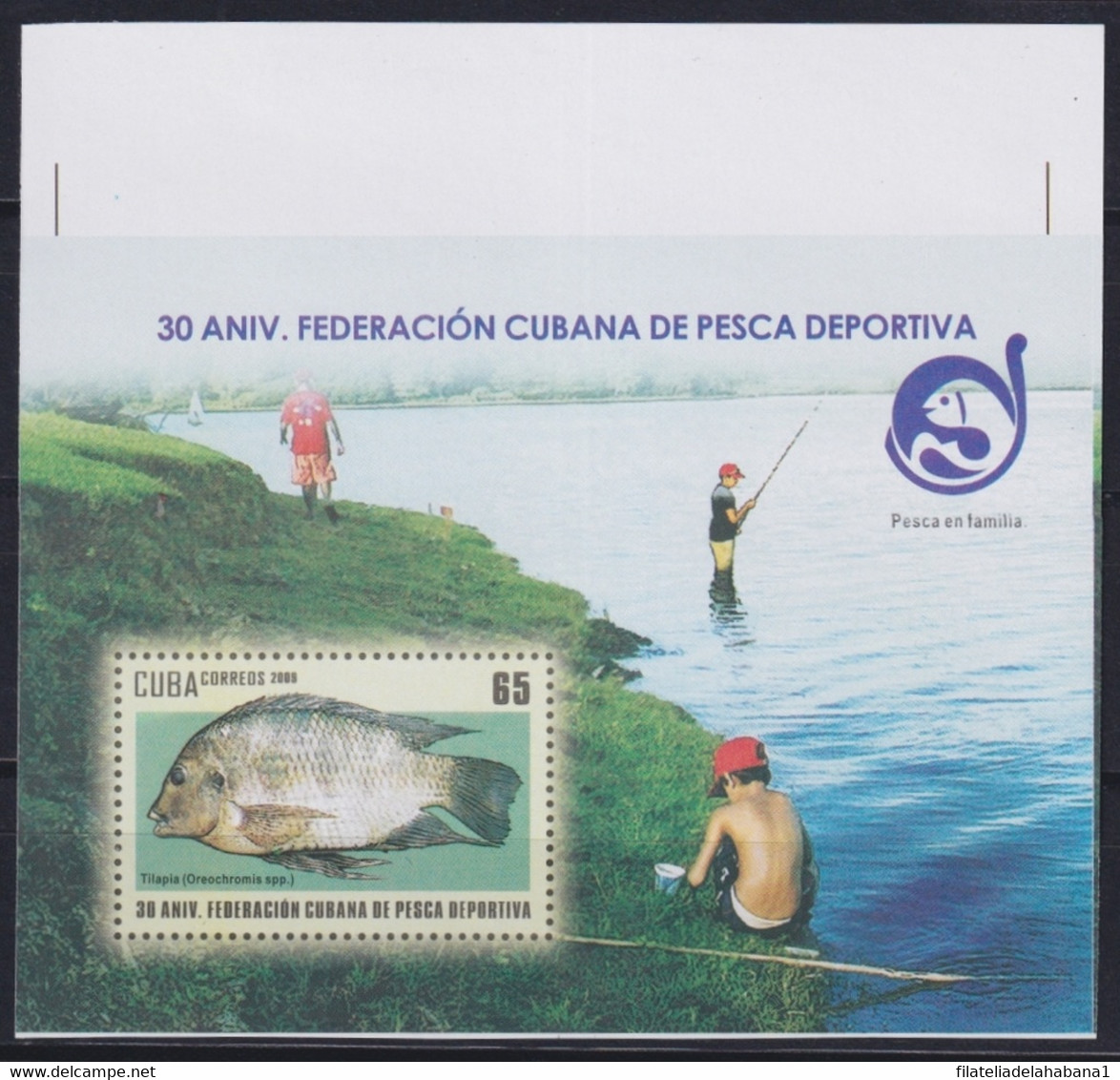 2009.427 CUBA MNH 2009 IMPERFORATED PROOF UNCUT SPORTING FISHING FISH PECES. - Sin Dentar, Pruebas De Impresión Y Variedades
