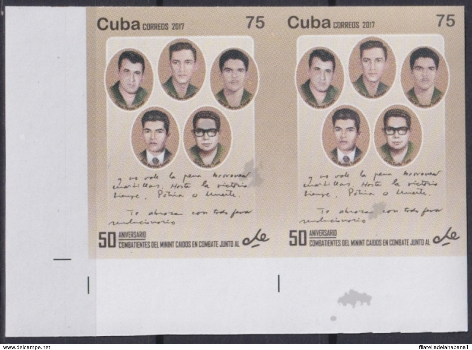 2017.292 CUBA MNH 2017 IMPERFORATED PROOF 50 ANIV CHE PARTNER DEAD IN BOLIVIA. - Imperforates, Proofs & Errors