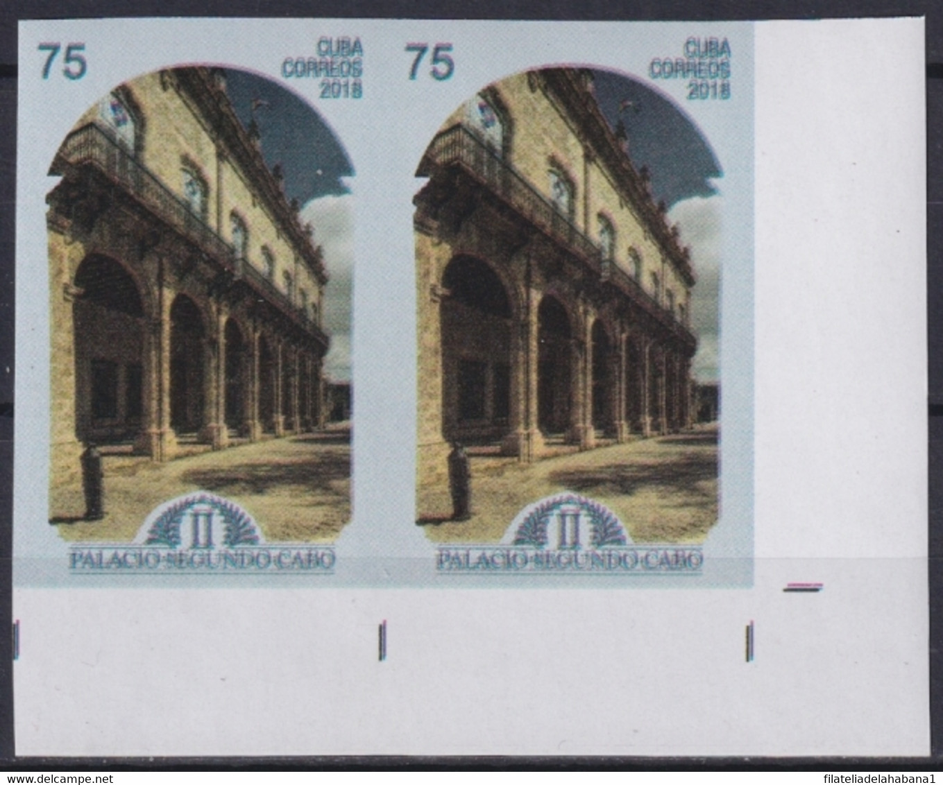 2018.222 CUBA MNH 2018 IMPERFORATED PROOF PALACIO SEGUNDO CABO PALACE BUILDING. - Sin Dentar, Pruebas De Impresión Y Variedades