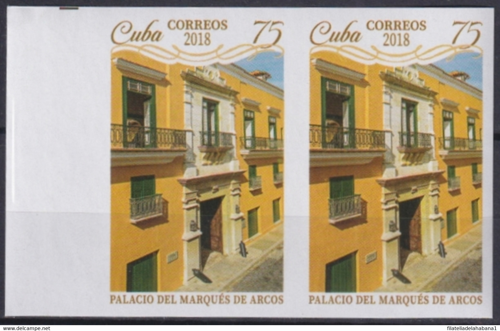 2018.234 CUBA MNH 2018 IMPERFORATED PROOF PALACIO MARQUES DE ARCOS PALACE BUILDING. - Imperforates, Proofs & Errors