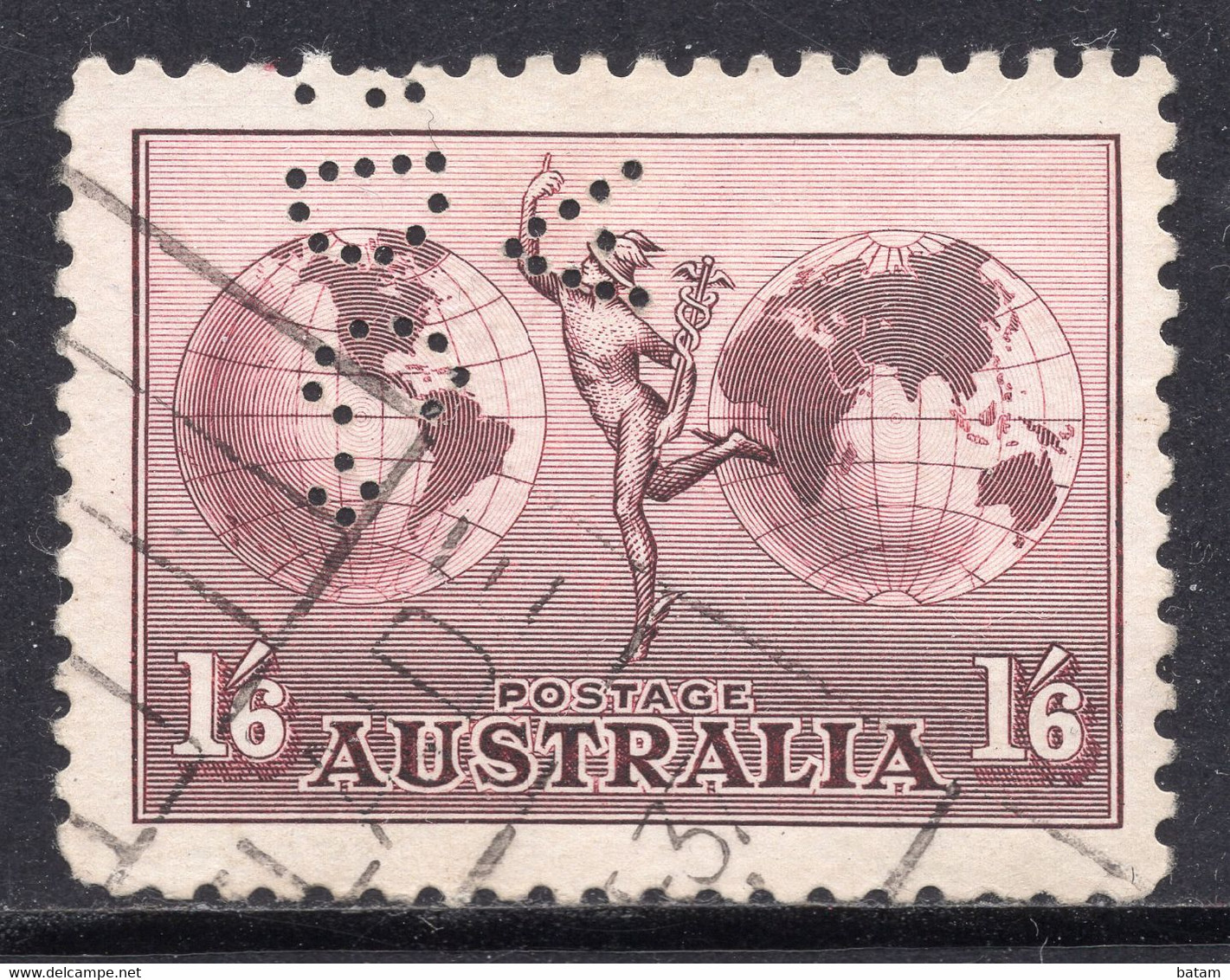 Australia 1934 Airmail - Perfin - Perforiert/Gezähnt