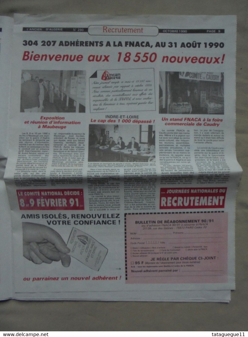 Ancien - Journal L'Ancien d'Algérie N° 290 Octobre 1990