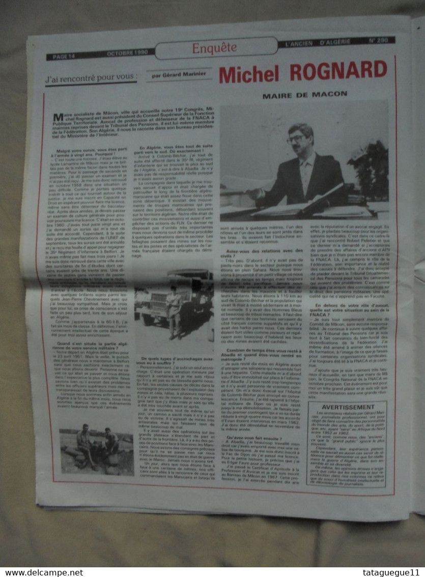 Ancien - Journal L'Ancien d'Algérie N° 290 Octobre 1990