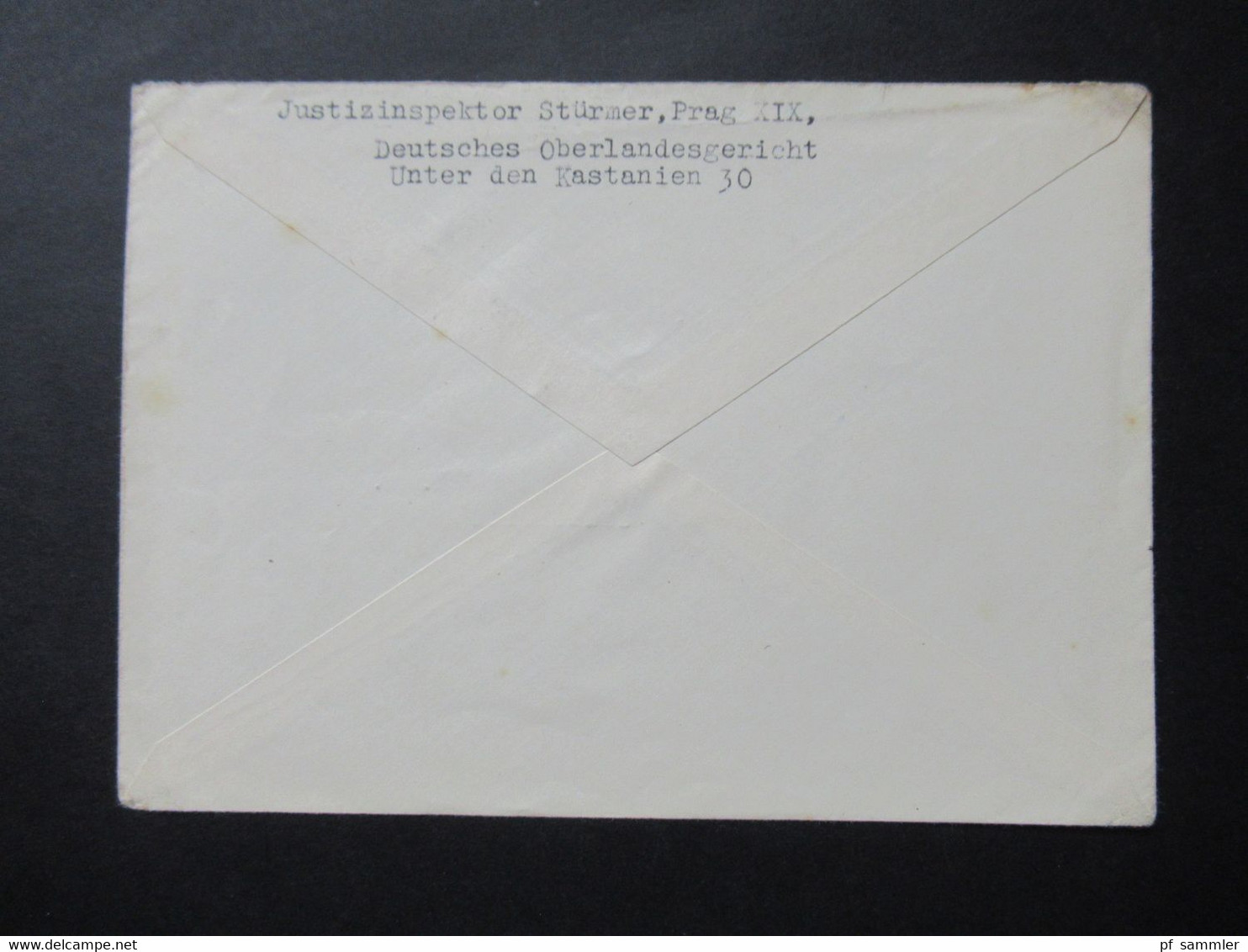 Böhmen Und Mähren 23.10.1939 Deutsche Dienstpost BuM Vom Justizinspektor Stürmer Prag XIX Deutsches Oberlandesgericht - Brieven En Documenten