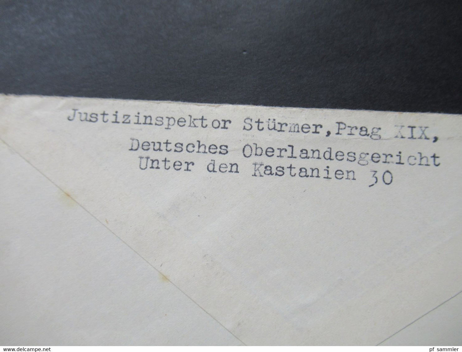 Böhmen Und Mähren 23.10.1939 Deutsche Dienstpost BuM Vom Justizinspektor Stürmer Prag XIX Deutsches Oberlandesgericht - Brieven En Documenten