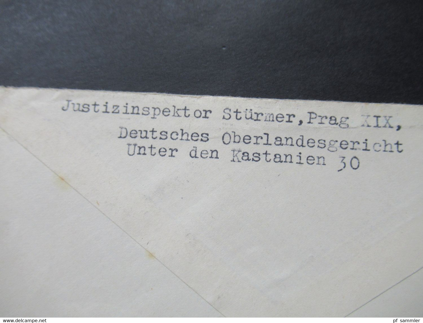 Böhmen Und Mähren 23.10.1939 Deutsche Dienstpost BuM Vom Justizinspektor Stürmer Prag XIX Deutsches Oberlandesgericht - Briefe U. Dokumente