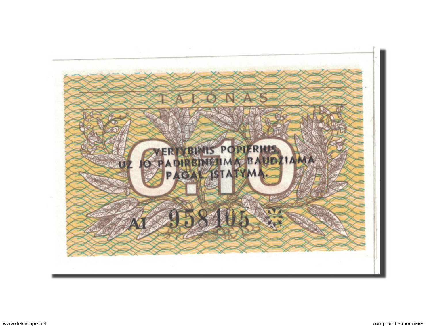 Billet, Lithuania, 0.10 Talonas, 1991, Undated, KM:29b, NEUF - Lithuania