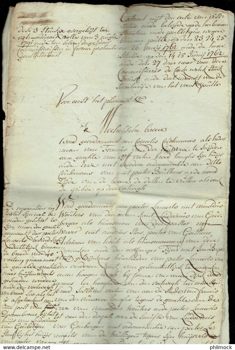 BA - Doc Notarial Du 1762-1771-1790  - Néerlandais - 1714-1794 (Paises Bajos Austriacos)