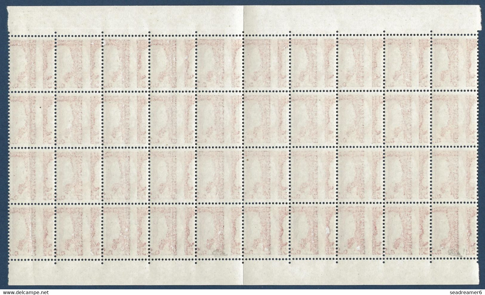 Marianne De Decaris N°1263**bloc De 40 De 10 Bandes De 4 De Carnets Non Confectionnés RRR !!! Signé Calves - 1960 Marianne De Decaris