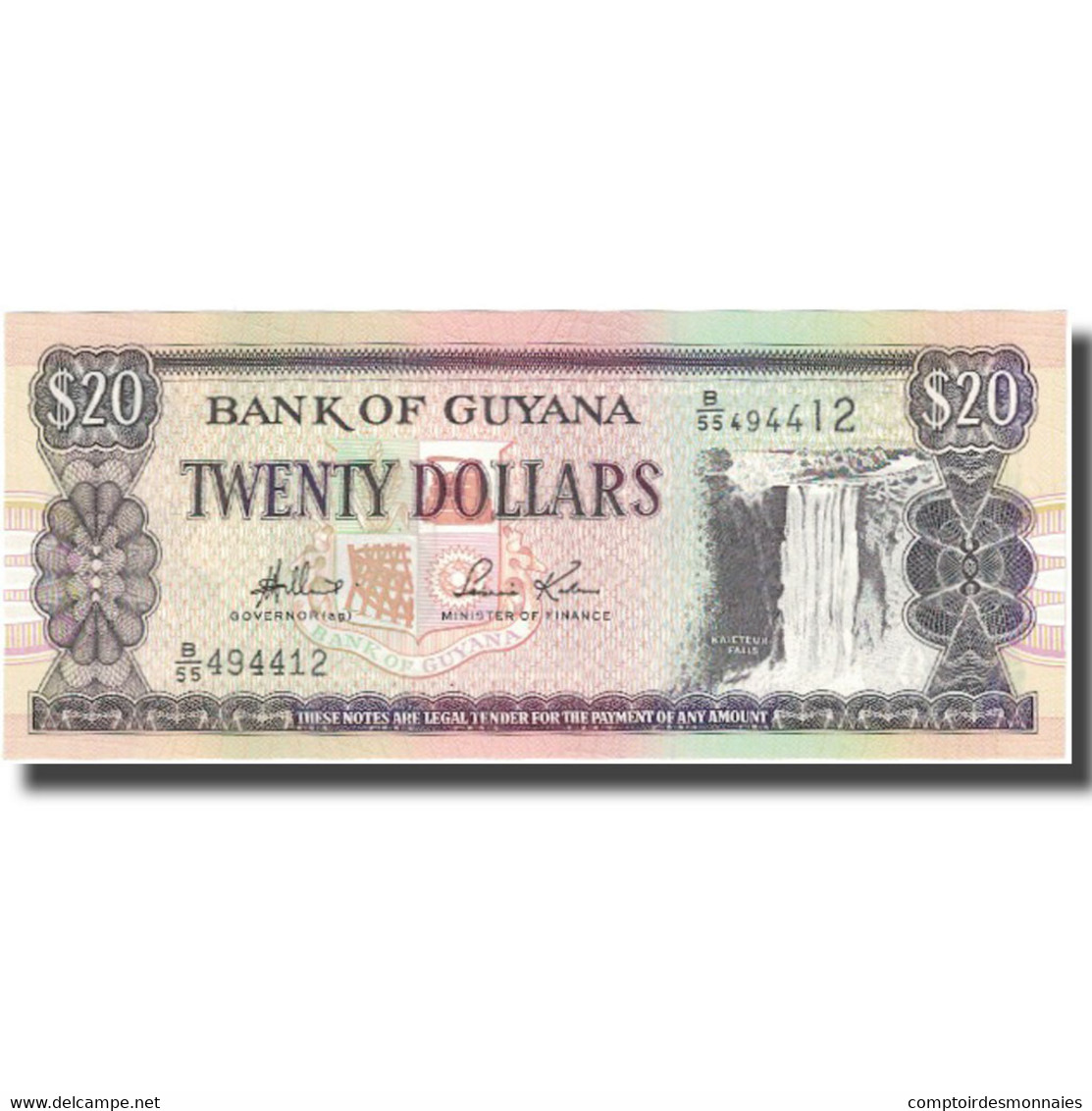 Billet, Guyana, 20 Dollars, KM:24d, NEUF - Guyana