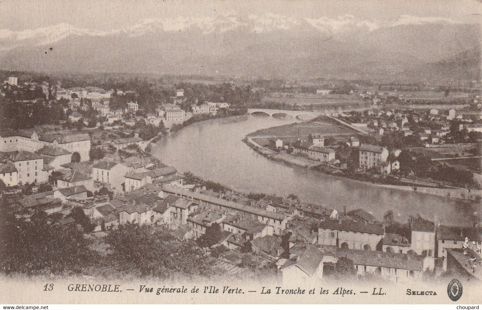 38 -Très Belle Carte Postale Ancienne De GRENOBLE    Vue Aérienne - Grenoble