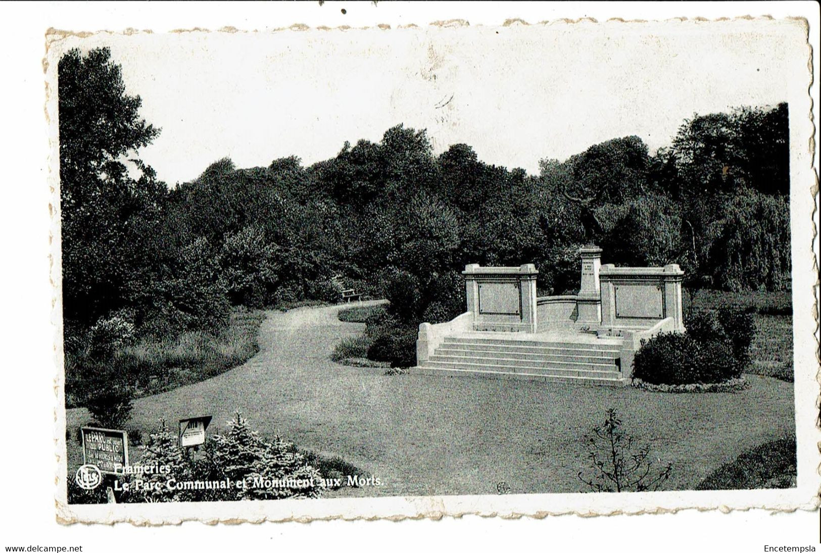CPA-Carte Postale- Belgique-Frameries- Le Parc Communal Et Monument Aux Morts VM27244mo - Frameries