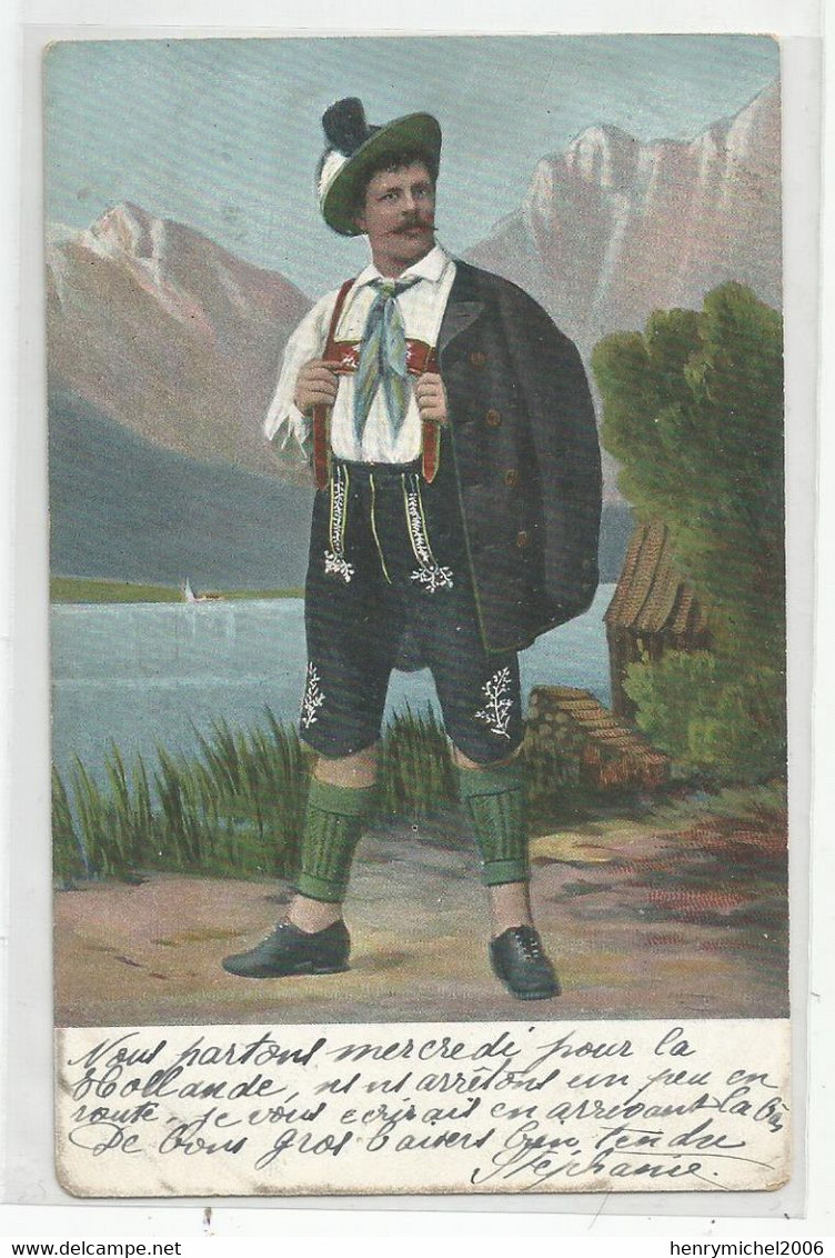 Suisse Obwald Ow Cachet Engelberg Obwalden 1905 Homme Costume - Engelberg