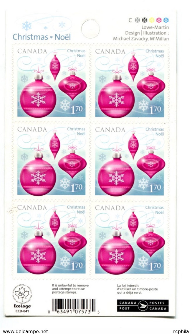 RC 20182 CANADA BK 428 NOEL CHRISTMAS COMPLET BOOKLET MNH NEUF ** - Carnets Complets