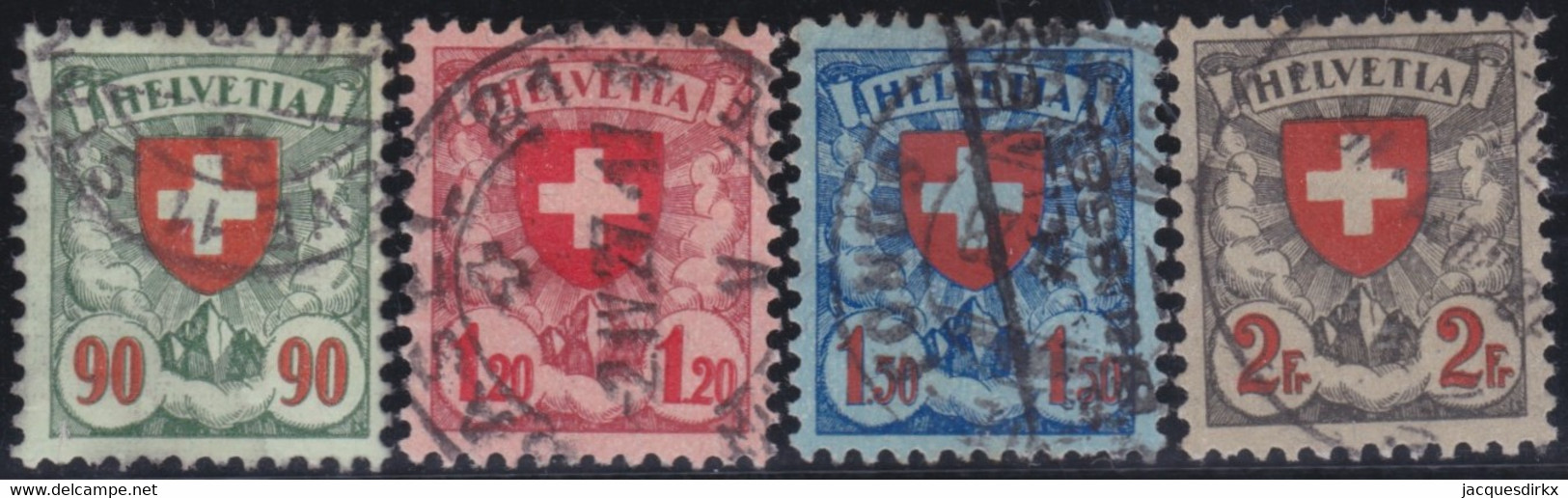 Suisse    .   Y&T   .   208/211        .      O         .      Oblitéré   .   /     .   Cancelled - Used Stamps