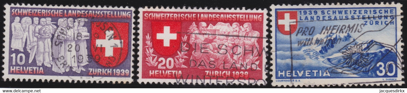 Suisse    .   Y&T   .   326/328       .      O         .      Oblitéré   .   /     .   Cancelled - Usados