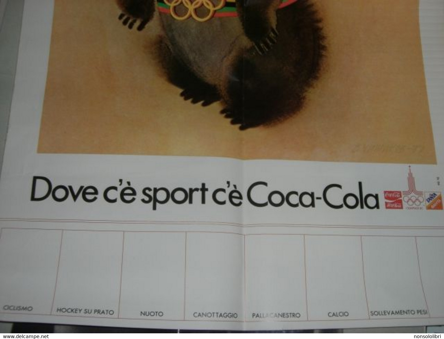 POSTER PUBBLICITARIO COCA COLA OLIMPIADI 1980 MOCKBA1980 - Afiches Publicitarios