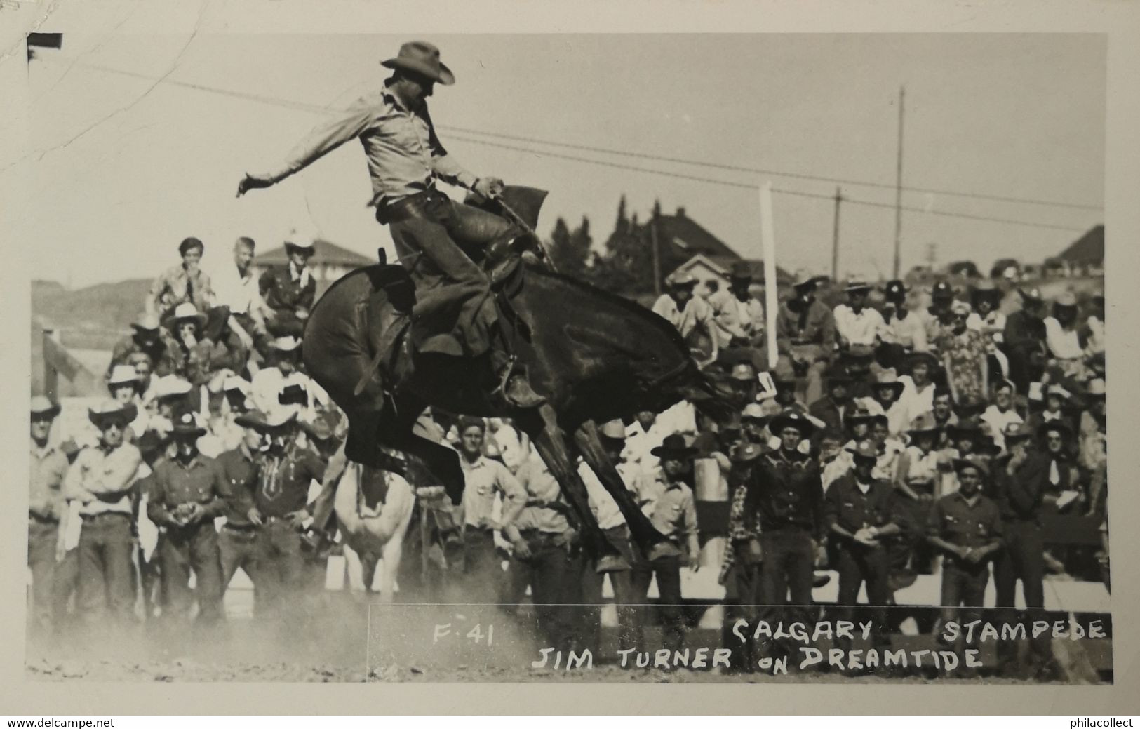 Canada - Calgary Stampede (Rodeo) Jim Turner On Dreamtide 1954 Light Folds Top Left Corner - Calgary