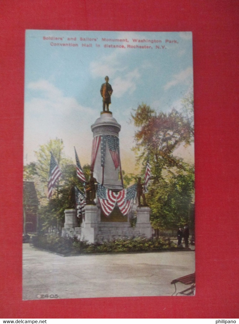 Flag Decorated Soldier & Sailors Monument   Rochester New York    Ref 4656 - Rochester