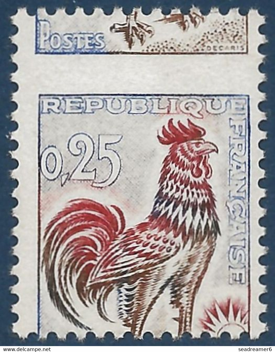 France 1962 Coq N°1331** Timbre De Carnet Couleurs Pales Et Piquage à Cheval !! - 1962-1965 Cock Of Decaris