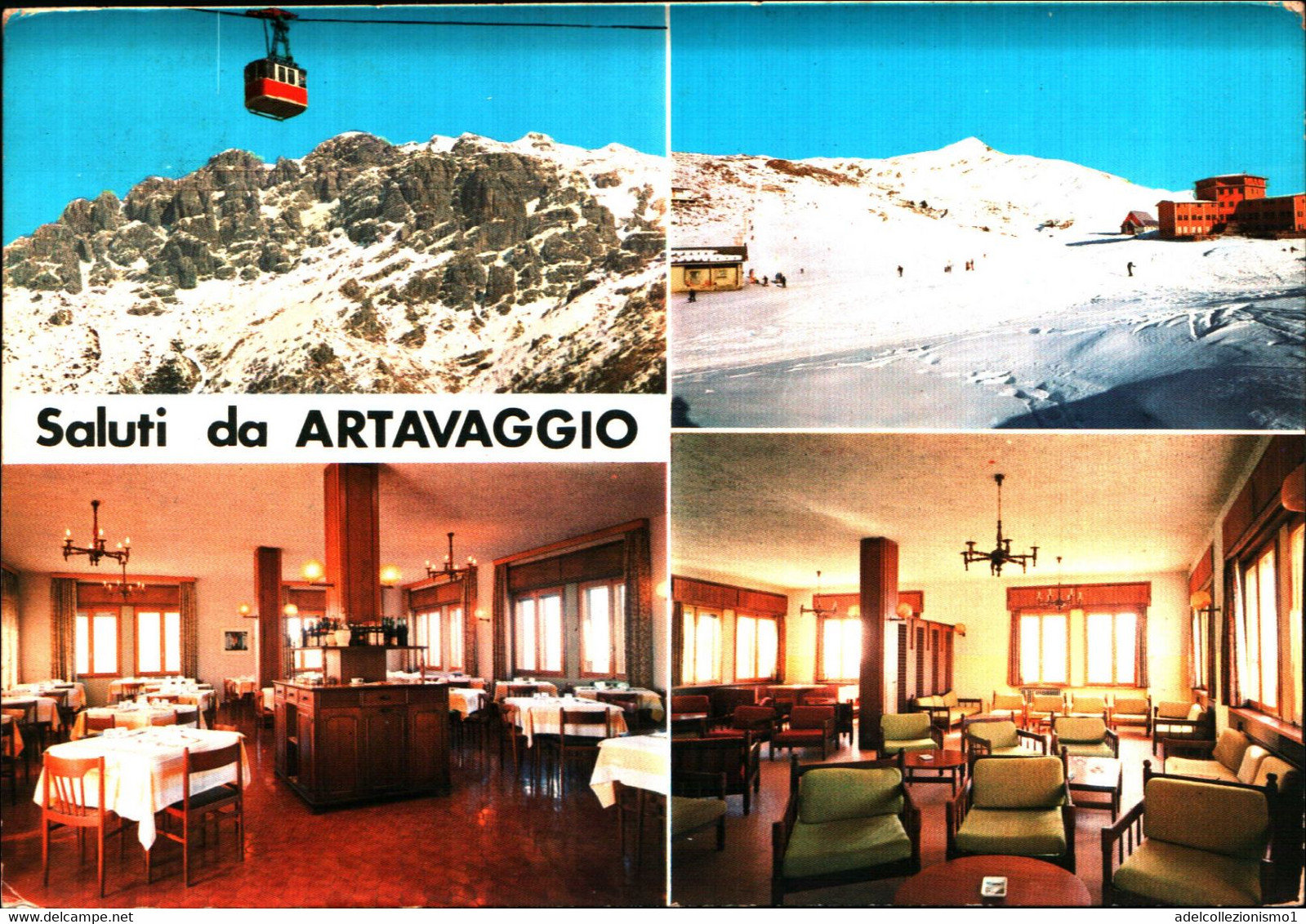 33281) CARTOLINA DI ARTAVAGGIO-ALBERGO RISTORANTE SCIATORI-VIAGGIATA - Manfredonia