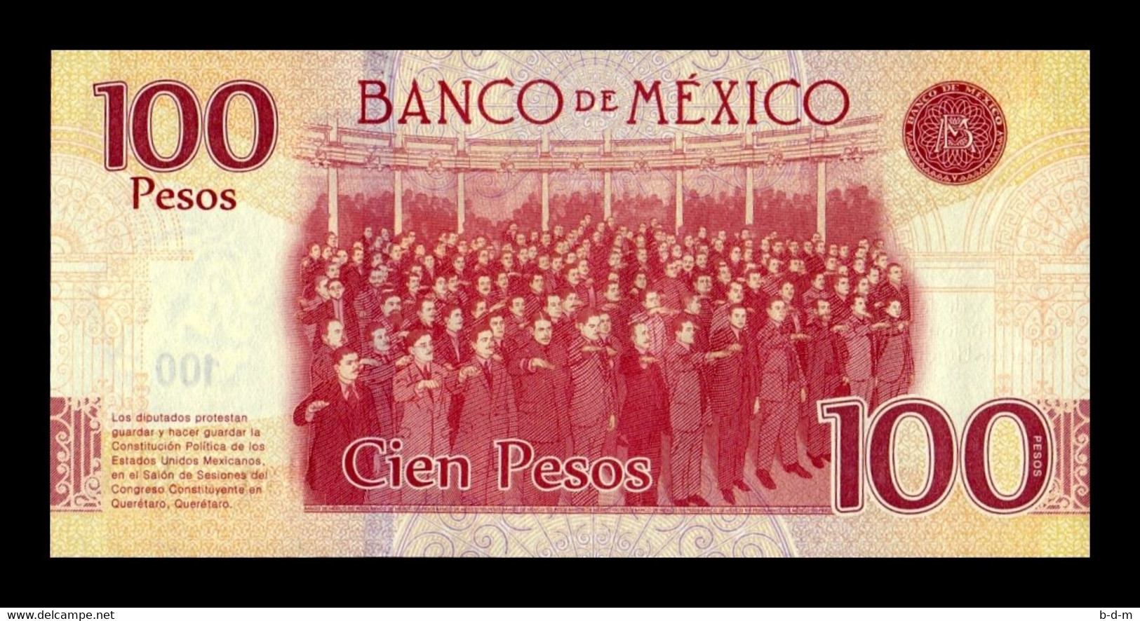 México 100 Pesos Commemorative 2016 (2017) Pick 130e Serie AY SC UNC - Mexique
