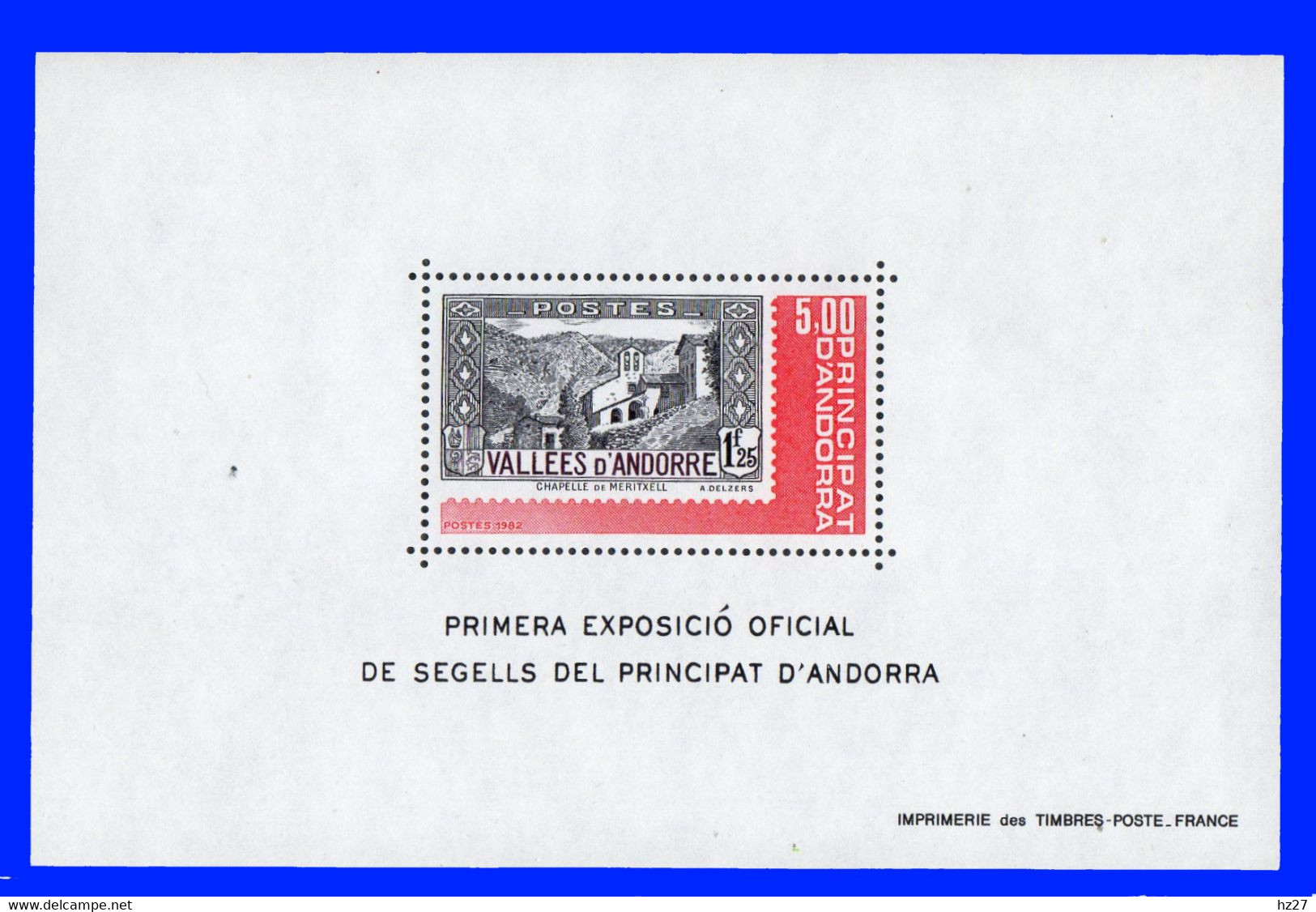 Andorre Bloc N° 1  1982   1 Ere Expo Des Timbres D'Andorre TTB - Blocs-feuillets