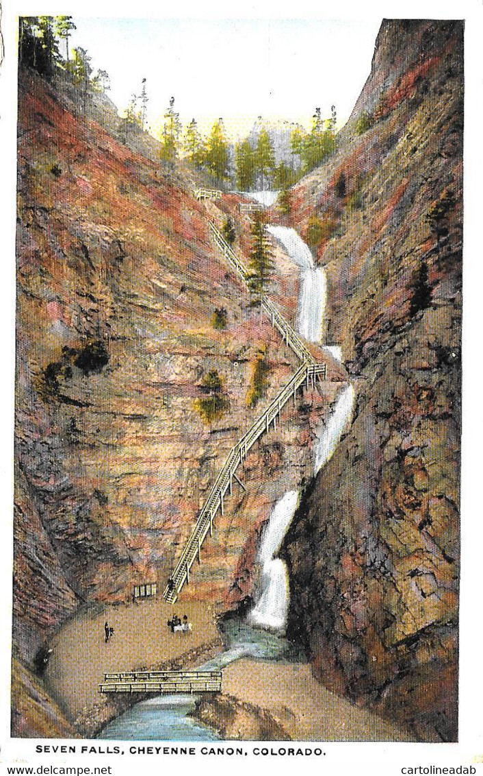 [DC12569] CPA - COLORADO - SEVEN FALLS CHEYENNE CANON - PERFECT - Non Viaggiata - Old Postcard - Colorado Springs