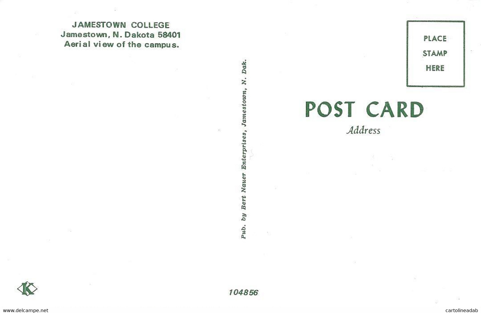 [DC12575] CPA - JAMESTOWN NORD DAKOTA - JAMESTOWN COLLEGE - PERFECT - Non Viaggiata - Old Postcard - Jamestown