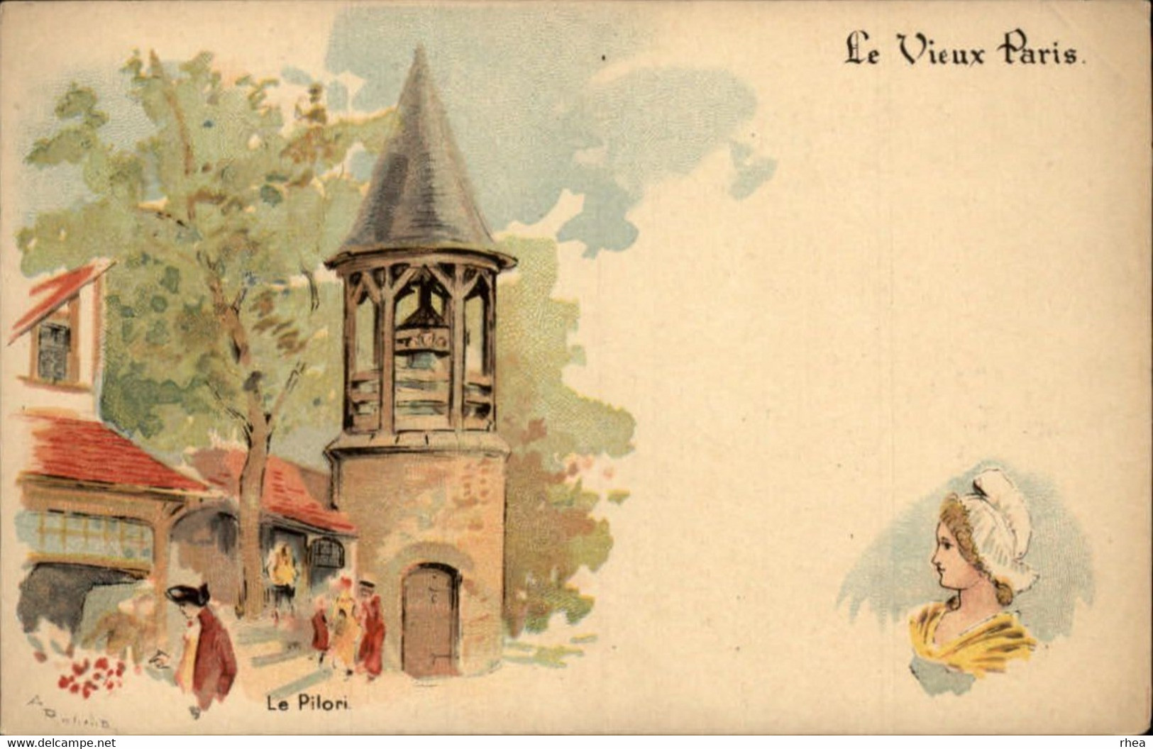 ILLUSTRATEURS - Série de 21 cartes illustrés par ROBIDA - Le Vieux Paris