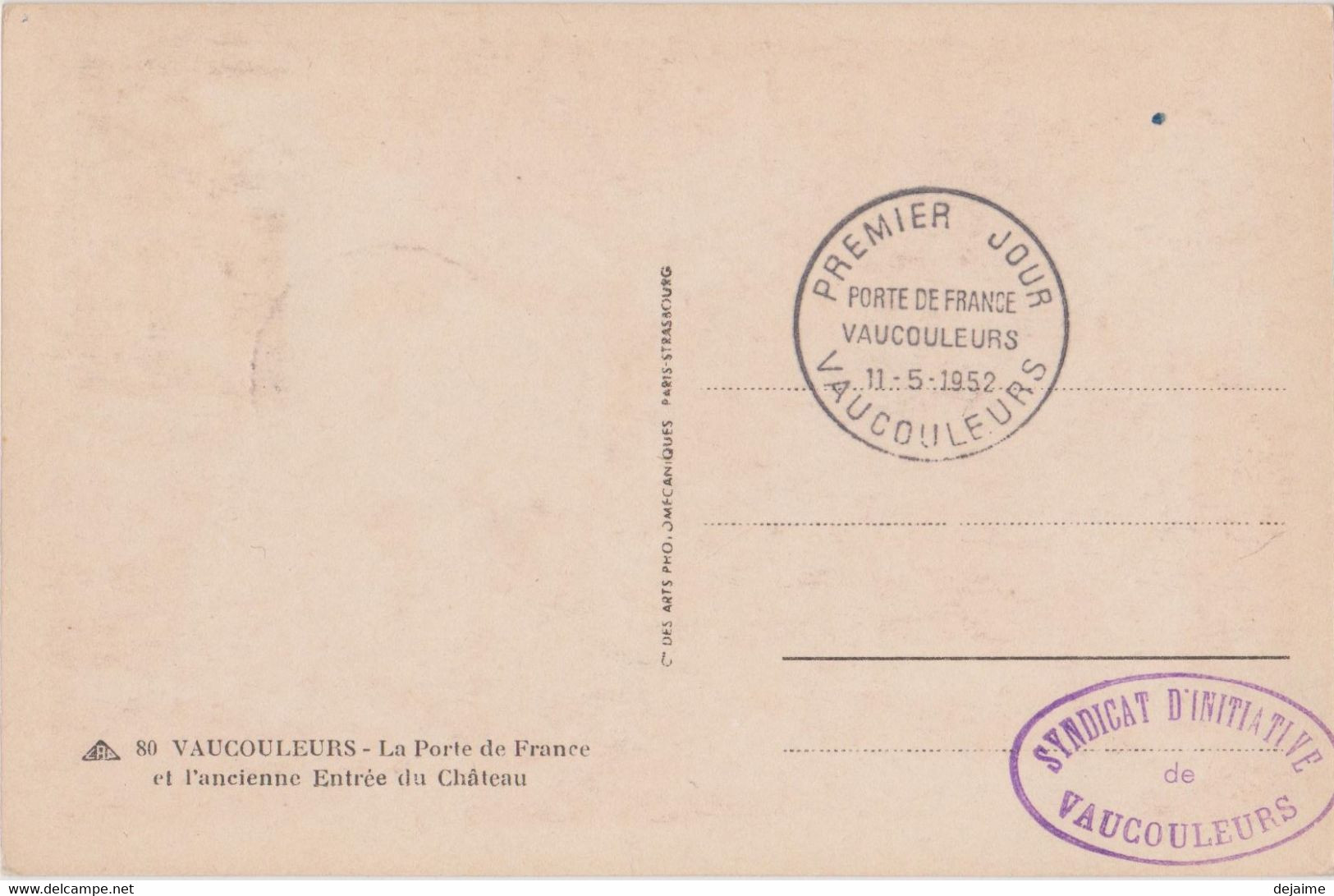 FRANCE 1952 CARTE MAXIMUM 1er Jour Vaucouleurs Porte De France N°YT 921 Cachet 1er Jour Vaucouleurs 11.5 1952 Ed. CAP - 1950-1959