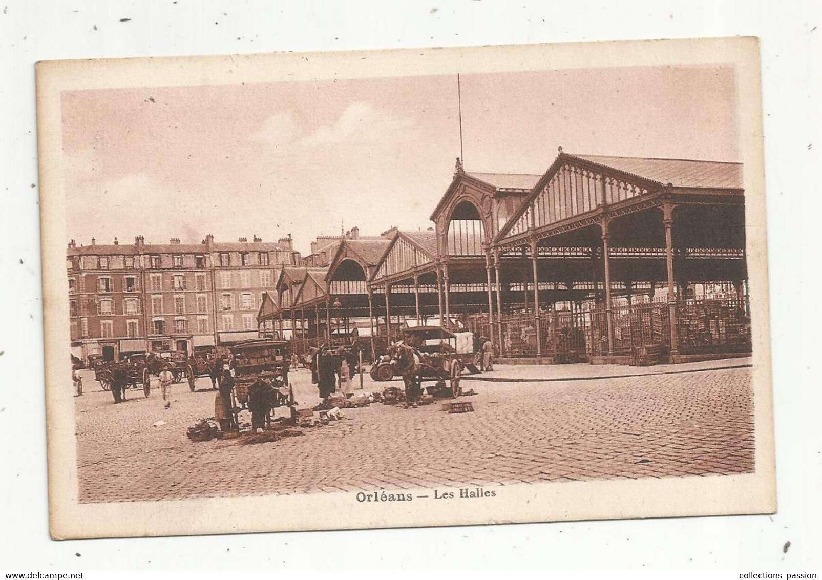 JC , Cp , Commerce , Marché ,45 , ORLEANS ,  Les Halles , Voyagée 1937 - Märkte