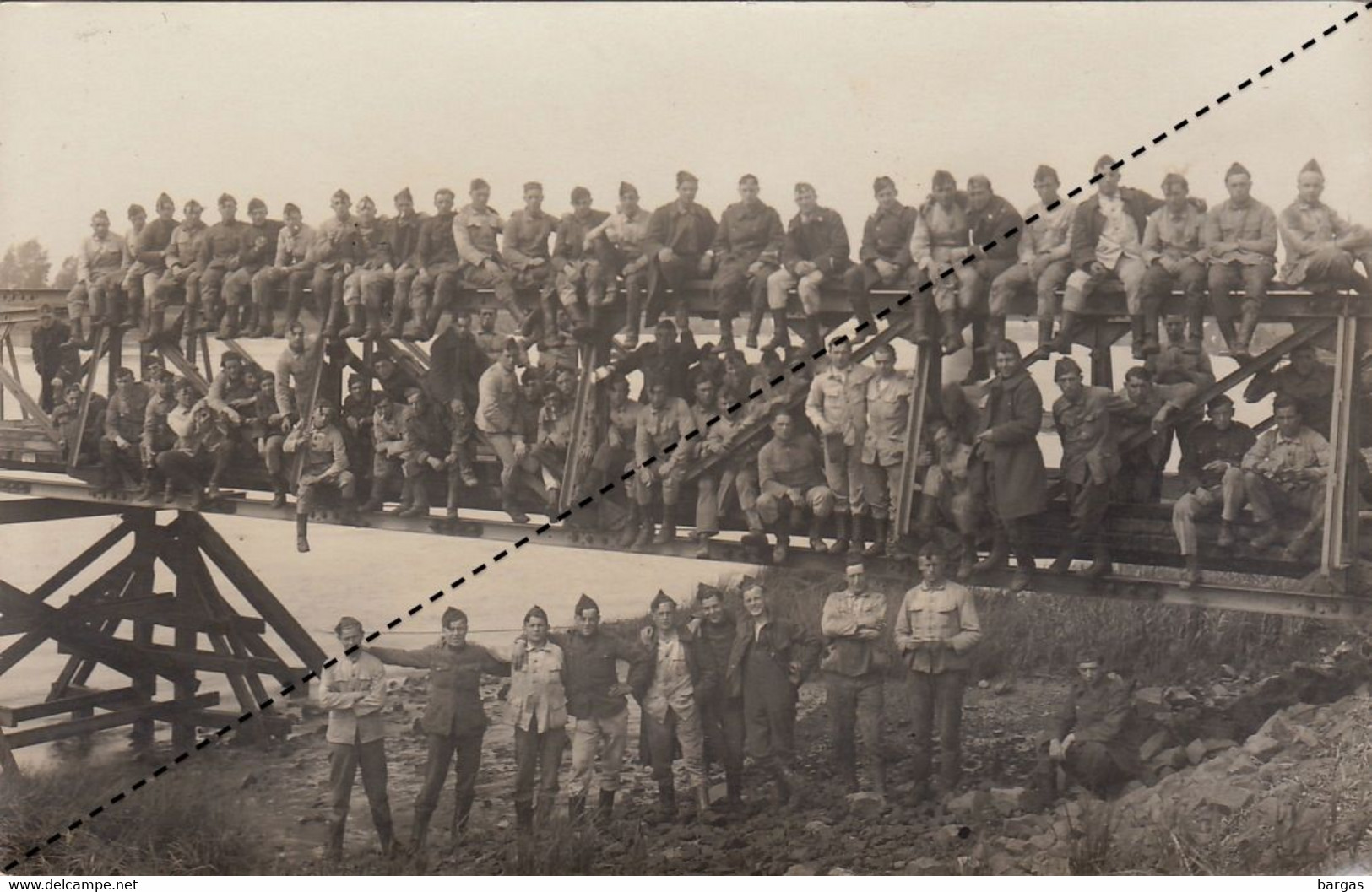 Carte Photo Hemiksem Hemixem Génie Pont Pontage Militaria Militaire - Hemiksem