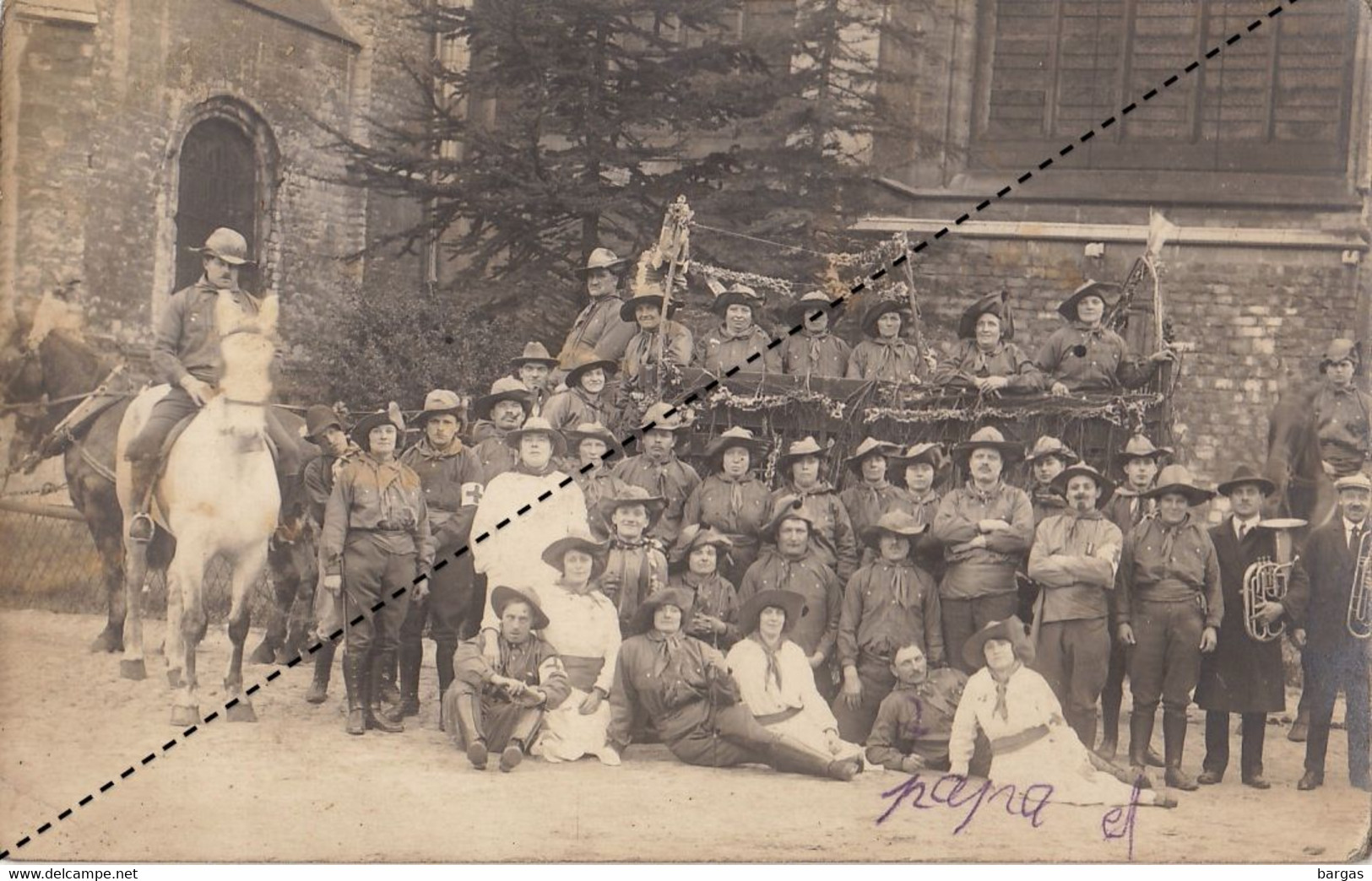 Carte Photo Hemiksem Hemixem Procession Défilé Croix Rouge - Hemiksem