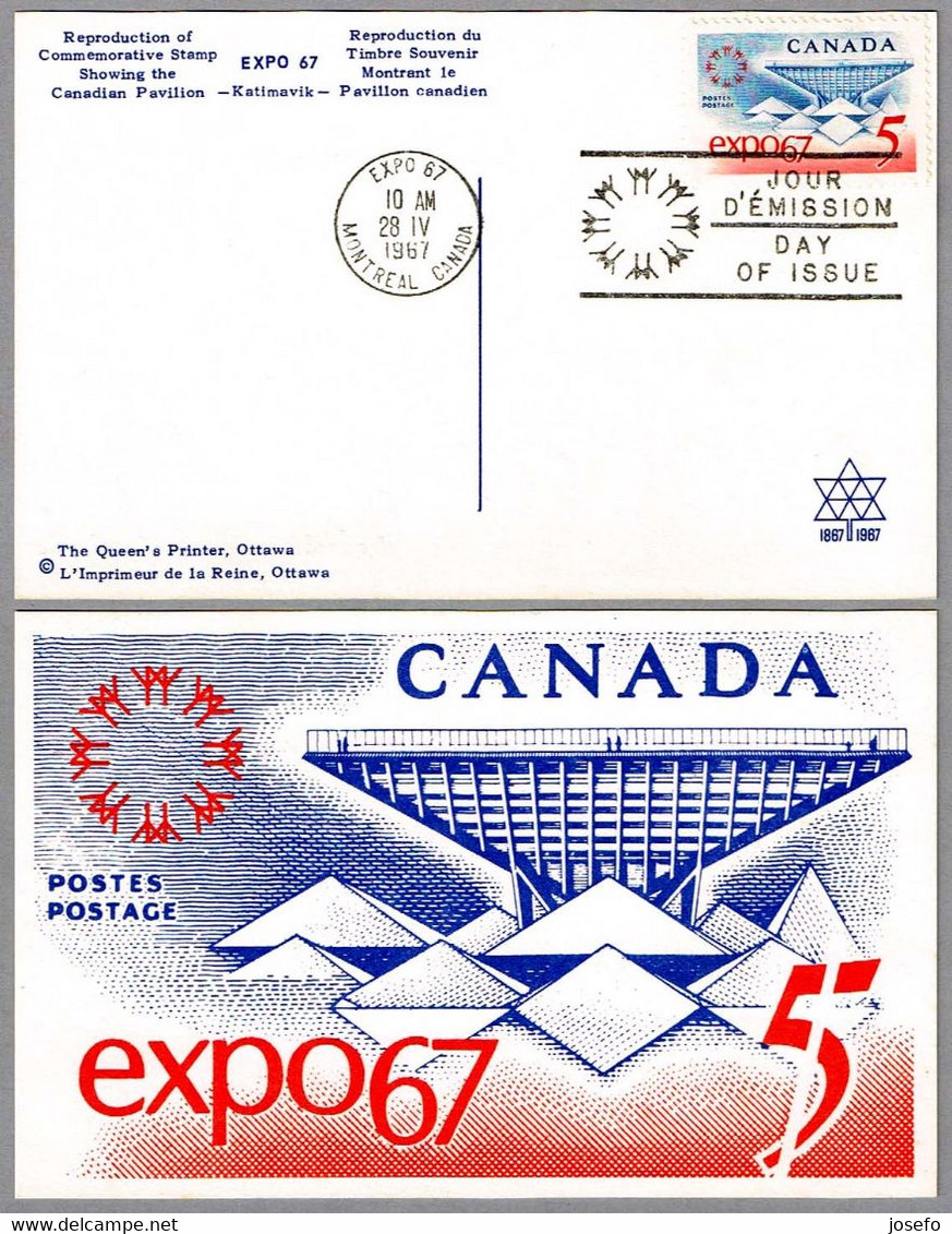 EXPO'67 - MONTREAL, CANADA. FDC Monteral 1967 - 1967 – Montreal (Kanada)