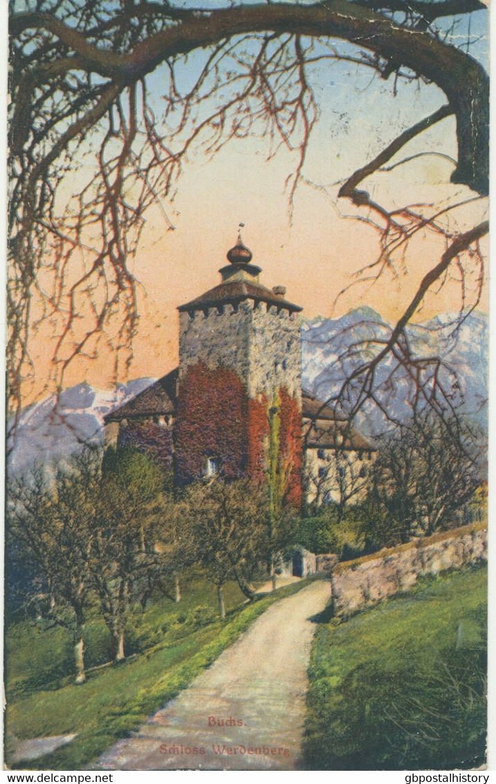 SCHWEIZ BUCHS 1 BAHNHOF / (ST.GALLEN) K2 1919 AK Buchs Schloss Werdenberg 1919 - Railway