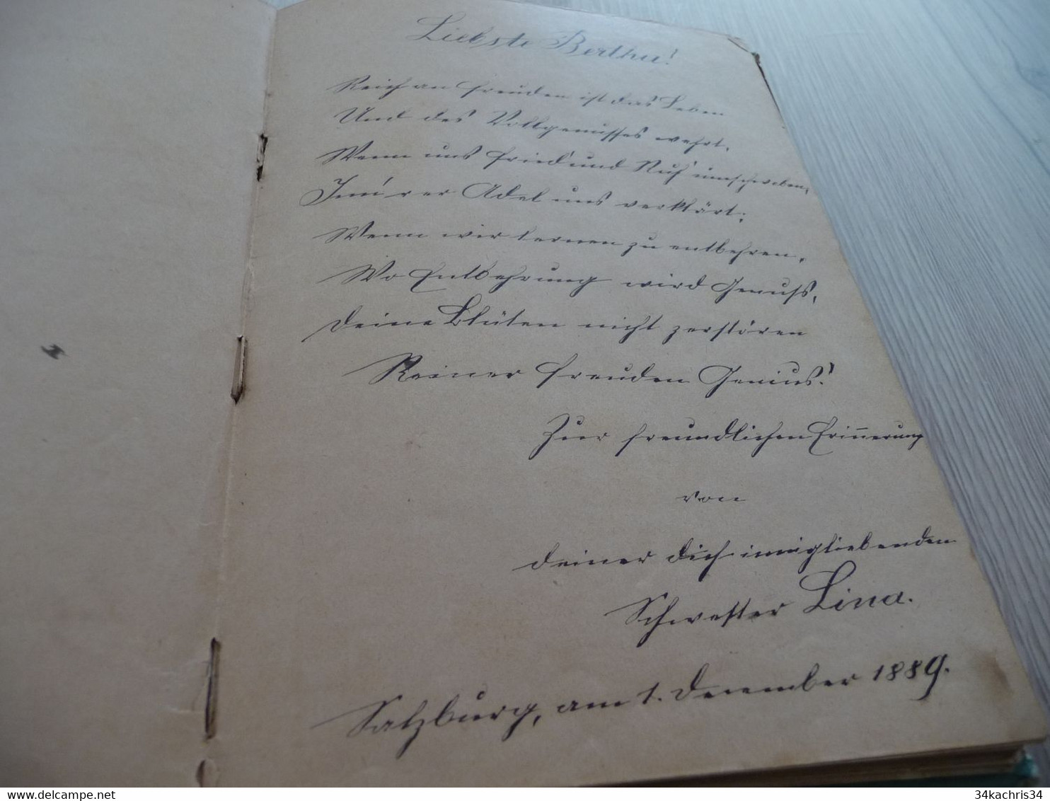 Cahier Manuscrit Allemagne Autriche Fin XIX ème + 30 Poèmes Originaux Et Textes Autographes En L'état - Manuscripten
