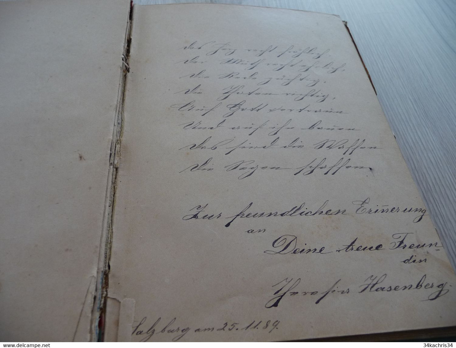 Cahier manuscrit Allemagne Autriche fin XIX ème + 30 poèmes originaux et textes autographes en l'état