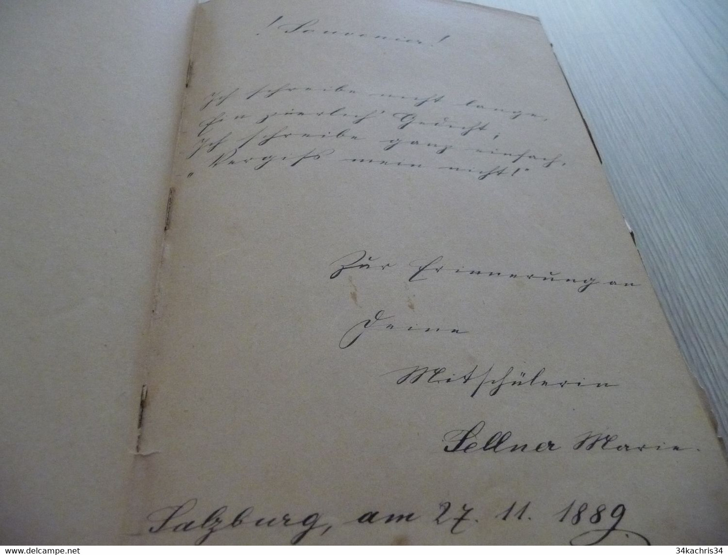 Cahier manuscrit Allemagne Autriche fin XIX ème + 30 poèmes originaux et textes autographes en l'état