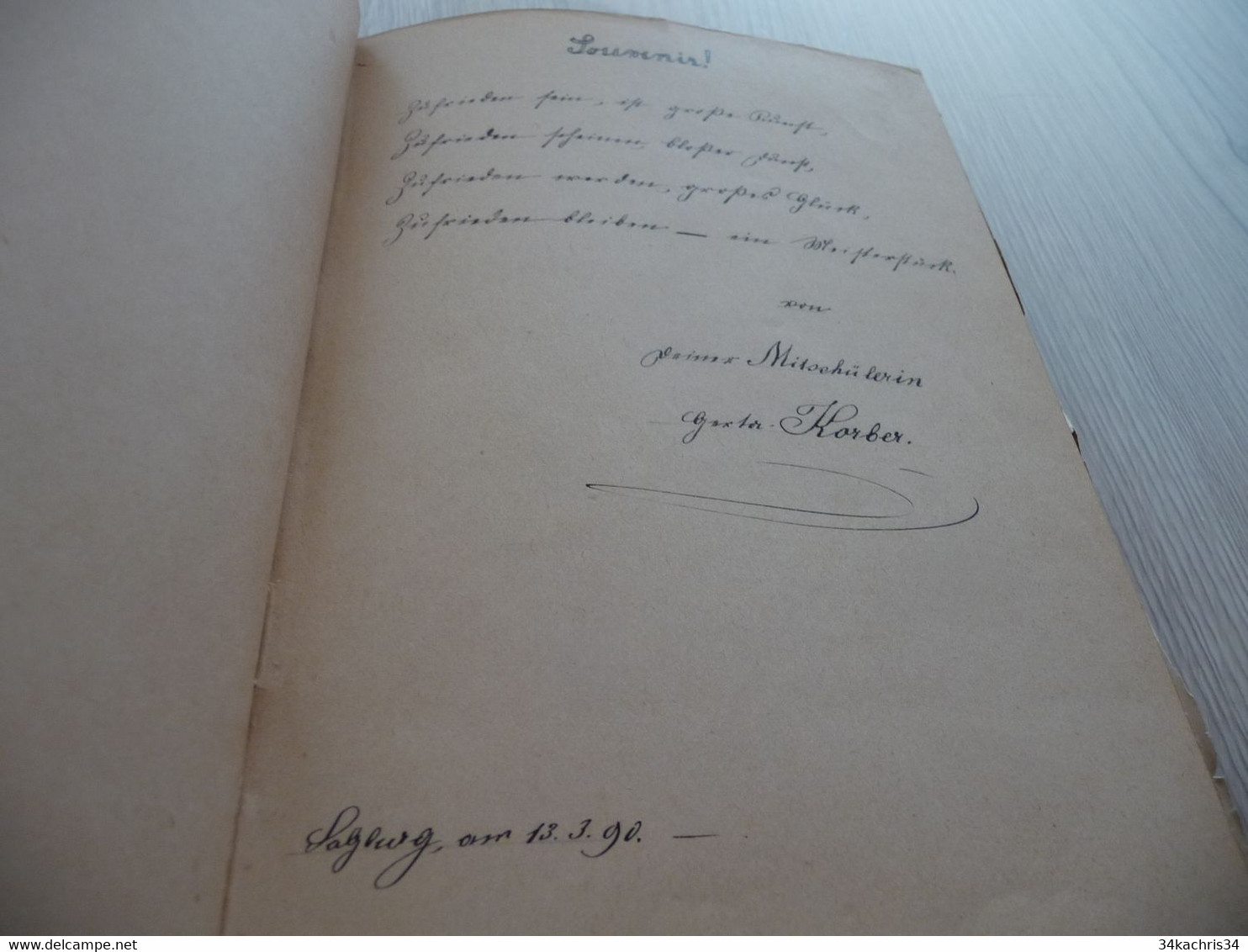 Cahier manuscrit Allemagne Autriche fin XIX ème + 30 poèmes originaux et textes autographes en l'état