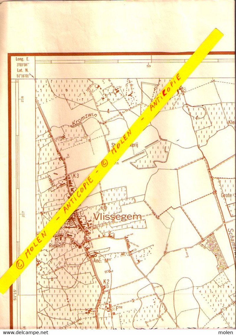 ©1951 HOUTAVE STAFKAART ZUIENKERKE DE HAAN VLISSEGEM MEETKERKE STALHILLE JABBEKE VARSENARE KLEMSKERKE NIEUWMUNSTER S219 - Zuienkerke