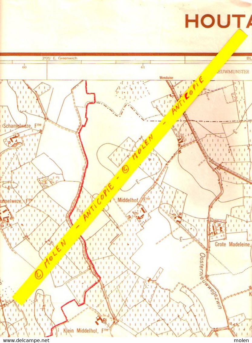 ©1951 HOUTAVE STAFKAART ZUIENKERKE DE HAAN VLISSEGEM MEETKERKE STALHILLE JABBEKE VARSENARE KLEMSKERKE NIEUWMUNSTER S219 - Zuienkerke