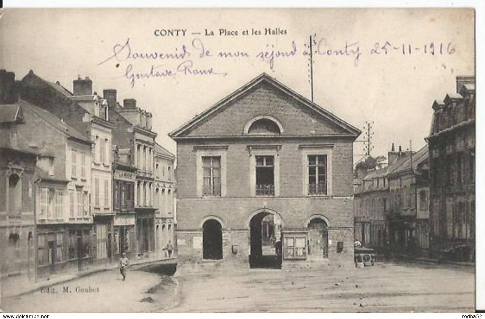 CPA  -  80 - Somme - Conty Place Des Halles - Conty