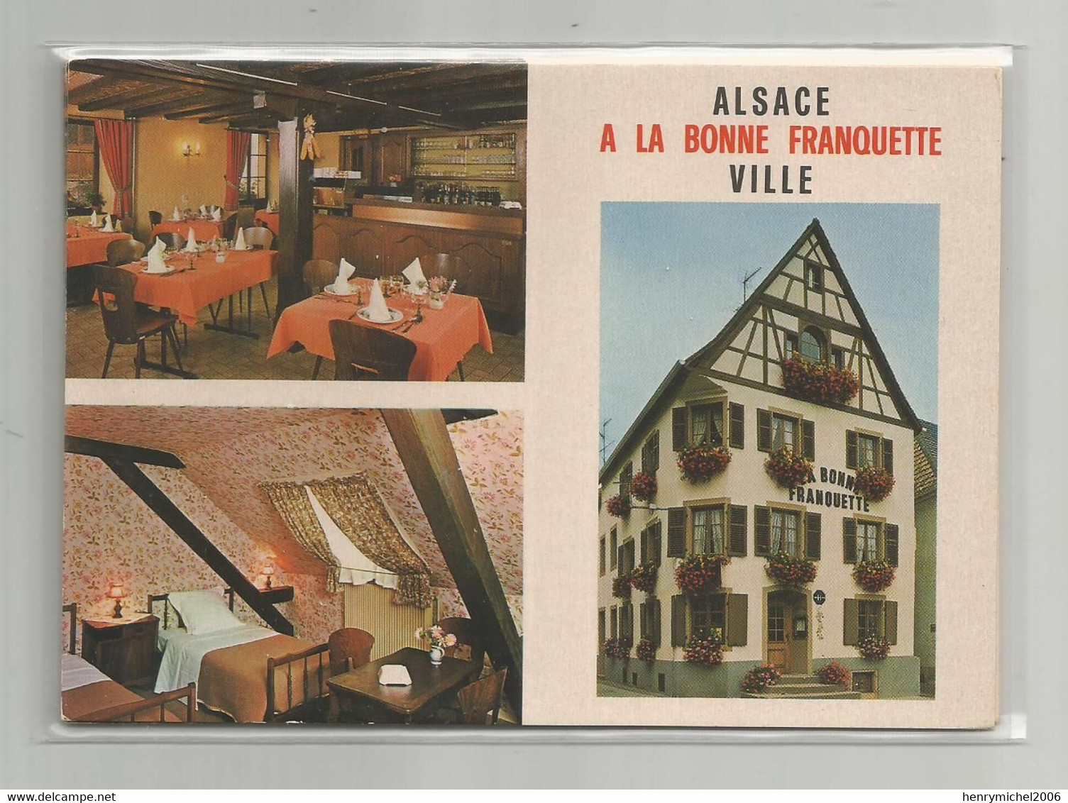 67 Bas Rhin Ville Hotel Restaurant A La Bonne Franquette 6 Place Du Marché - Sonstige & Ohne Zuordnung