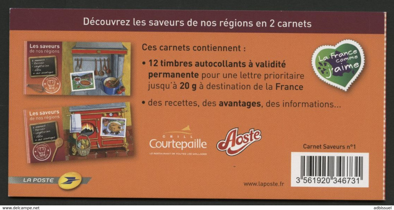 Carnet AUTOADHESIF BC 431 "Les Saveurs De Nos Régions" 2010. Vendu à La Valeur Faciale. Neuf. TB - Commémoratifs